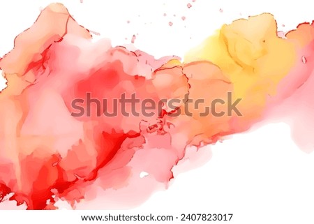 Light abstract background with transparent alcohol ink spots.  Hand-drawn illustration.Vector