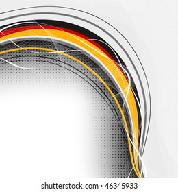 light abstract background with wavy varicolored lines and circles