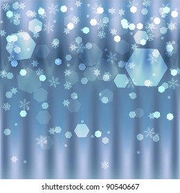 Light abstract blue Christmas background pattern with snowflakes, vector