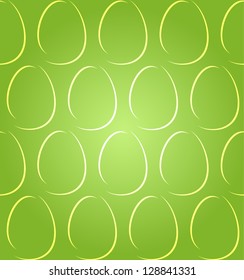 Light abstract easter eggs on green background, seamless pattern