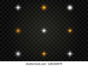 Light abstract glowing bokeh lights. Bokeh lights effect isolated on transparent background. Festive  golden luminous background. 