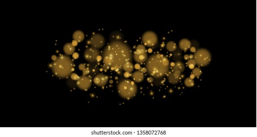 Light abstract glowing bokeh lights. Bokeh lights effect isolated on transparent background. Festive purple and golden luminous background. Christmas concept