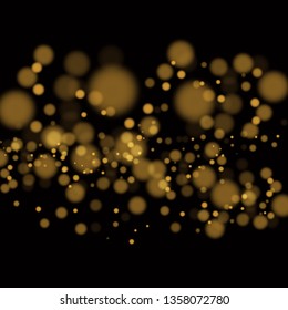 Light abstract glowing bokeh lights. Bokeh lights effect isolated on transparent background. Festive purple and golden luminous background. Christmas concept