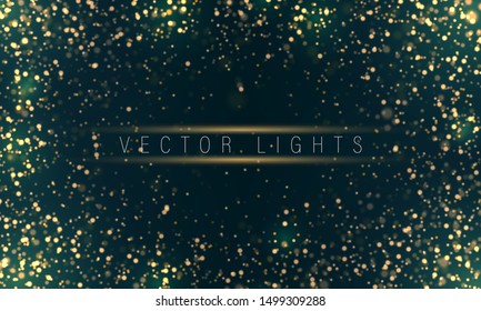 Light abstract glowing bokeh lights. Festive golden luminous background with colorful lights bokeh. Magic concept. Christmas concept.