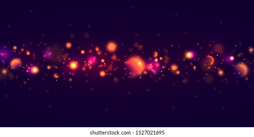 Light abstract glowing bokeh lights. Festive golden luminous background with colorful lights bokeh. Magic concept. Christmas concept.