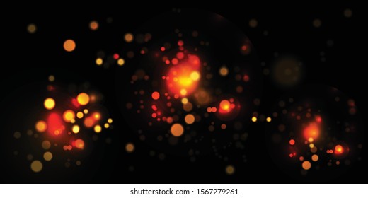 Light abstract glowing bokeh lights. Festive golden luminous background with colorful lights bokeh. Magic concept. Christmas concept.