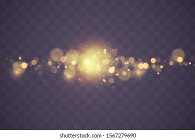 Light abstract glowing bokeh lights. Festive golden luminous background with colorful lights bokeh. Magic concept. Christmas concept.