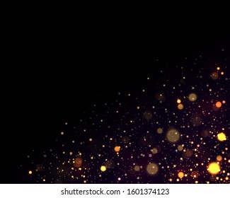 Light abstract glowing bokeh lights. Festive purple and golden luminous background with colorful lights bokeh. Magic concept. Christmas concept. Abstract background with bokeh effect.