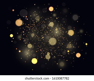 Luces abstractas brillantes de bokeh. Fondo luminoso festivo de oro con luces coloridas. Concepto mágico. Fondo abstracto con efecto bokeh. Ilustración festiva vectorial.