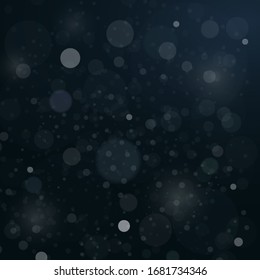 Light abstract glowing bokeh lights. Fantasy bokeh sparkle from light. Blur bokeh of light on black background. Magic concept. Vector Illustration.