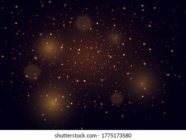 Light abstract glowing bokeh lights. Festive golden luminous background with colorful lights bokeh. Magic concept. Christmas concept. Abstract background with bokeh effect.