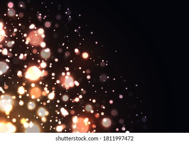 Light abstract glowing bokeh lights. Festive luminous background with colorful lights bokeh. Magic concept. Christmas concept. Vector illustration, EPS 10.