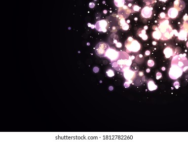Light abstract glowing bokeh lights. Festive luminous background with colorful lights bokeh. Magic concept. Christmas concept. Vector illustration, EPS 10.