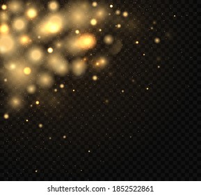 Helle abstrakte, leuchtende Bokeh-Lichter. Goldener heller Hintergrund mit bunten Lichtern Bokeh. Magisches Konzept. Weihnachtskonzept.