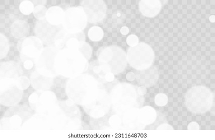 Luces de bokeh abstractas y luminosas. Efecto de bokeh ligero aislado en un fondo transparente. Fondo de Navidad de polvo brillante. La llamarada del concepto navideño chispa. Luz de polvo blanca png.