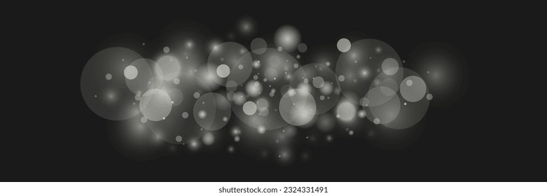 Light abstract glowing bokeh lights. Light bokeh effect isolated on transparent background. Christmas background from shining dust. Christmas concept flare sparkle. White png dust light.