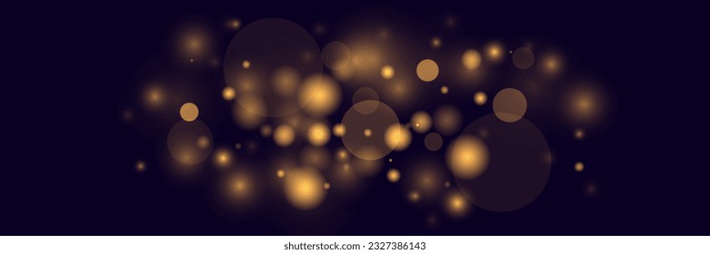 Light abstract glowing bokeh lights. Light bokeh effect isolated on transparent background. Christmas background from shining dust. Christmas concept flare sparkle. 