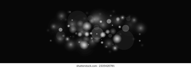 Light abstract glowing bokeh lights. Light bokeh effect isolated on transparent background. Christmas background from shining dust. Christmas concept flare sparkle. 