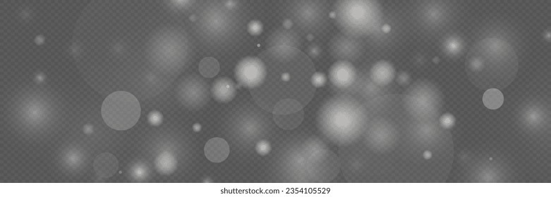 Luces de bokeh abstractas y luminosas. Efecto de bokeh ligero aislado en un fondo transparente. Fondo de Navidad de polvo brillante. La llamarada del concepto navideño chispa.