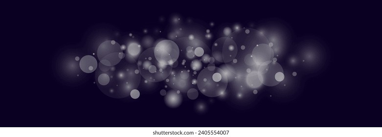 Light abstract glowing bokeh lights. Bokeh light effect on a black background. Festive golden glowing background.	
