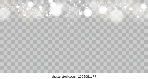 Light abstract glowing bokeh lights. Bokeh lights effect isolated on transparent background. Festive purple and golden luminous background. Christmas concept.
