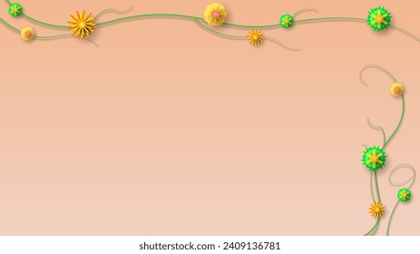 Naturaleza Clara Fondo Botánico Primavera Hermoso Con Ramas Y Flores Decoración Estilo Vector De Papel