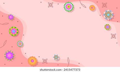 Naturaleza Clara Primavera Fondo Botánico De Verano Hermoso Con Ramas Y Flores Decoración Papel Vector Estilo