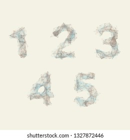 Light abstract network alphabet 12345