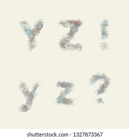 Light abstract network alphabet YZ!?