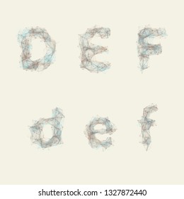 Light abstract network alphabet DEF