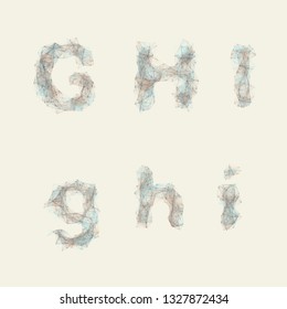 Light abstract network alphabet GHI