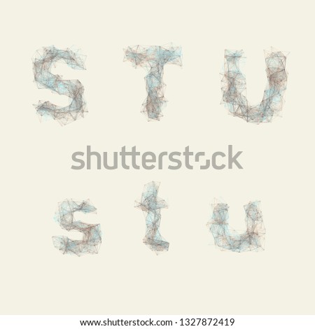 Light abstract network alphabet STU