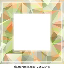 Light abstract polygonal border with multicolored triangles.