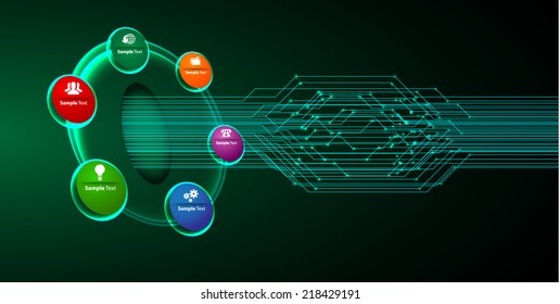 Light Abstract Technology background for computer graphic website and internet, circuit board. creative design modern template for website and graphic, text box. button 