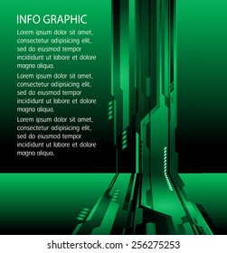 Light Abstract Technology background for computer graphic website internet and business. circuit. green background. text box. label. card.
