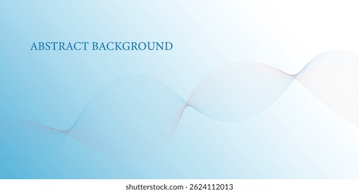 Light Abstract Wave Background – Minimal Blue Gradient Flow with Line Art on White