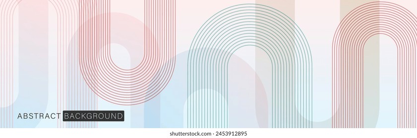 Light abstract wide banner background with geometric shapes and lines. Minimal geometry. Modern futuristic concept. Design of covers, websites, wallpapers, flyers.