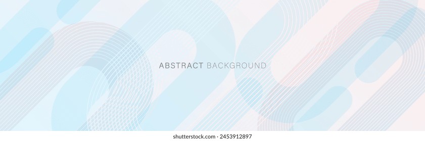 Light abstract wide banner background with geometric shapes and lines. Minimal geometry. Modern futuristic concept. Design of covers, websites, wallpapers, flyers.