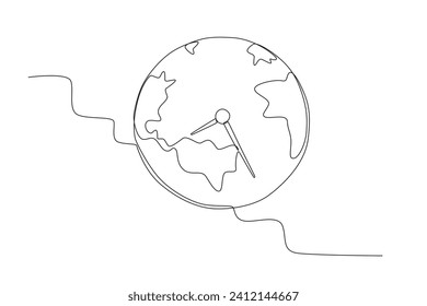 Light affects climate. Earth Hour one-line drawing