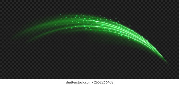 A curva de ar leve dança através da neblina de néon. A rajada de inverno flui em uma linha de redemoinho elegante. Swoosh de vetor mostra movimento limpo controlado. Ondulação de vento frio adiciona estilo de design festivo.
