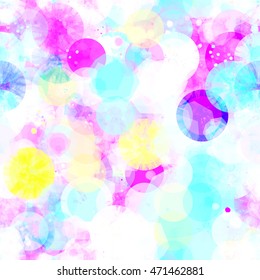 Light air pattern of spots, circles. Abstract seamless vector background. Watercolor effect