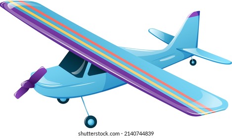 Light aircraft. Airplane with propeller, vector illustration