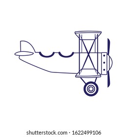 light aircraft icon over white background, flat design, vector illustration