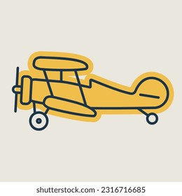 Light aircraft plane vector isolated icon. Graph symbol for travel and tourism web site and apps design, logo, app, UI