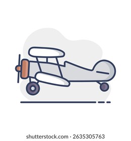 Light aircraft plane vector isolated icon. Graph symbol for travel and tourism web site and apps design, logo, app, UI