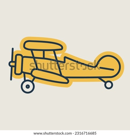 Light aircraft plane vector isolated icon. Graph symbol for travel and tourism web site and apps design, logo, app, UI