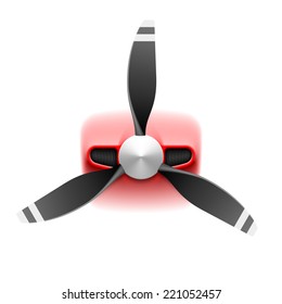 Avión ligero con hélice en blanco. Ilustración vectorial.