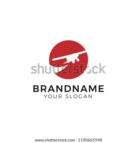 Light airplane related emblems logo design