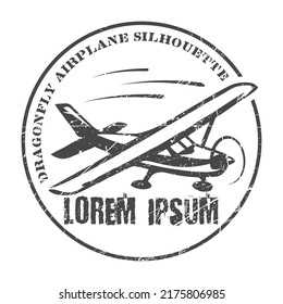 Light airplane related vintage emblems,  labels and design elements