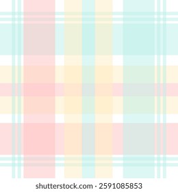 Light and airy pastel plaid pattern in soft hues. Ideal for baby shower designs, stationery, and gentle, feminine projects.